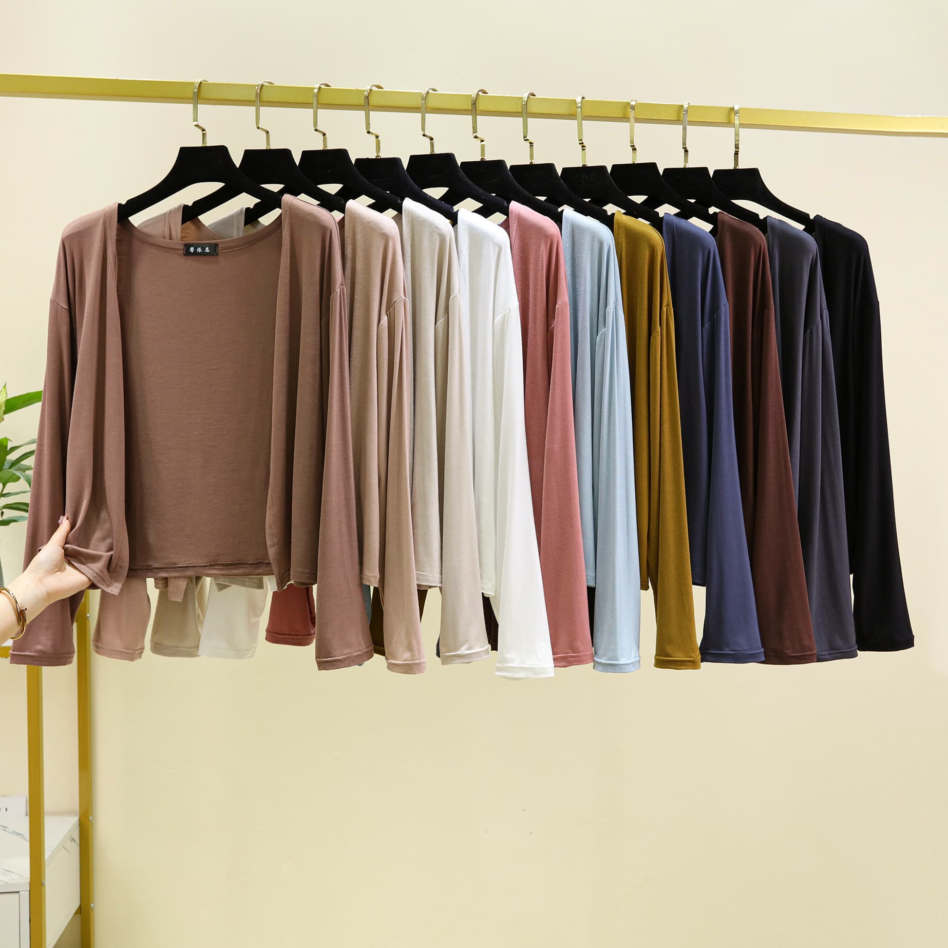 Modal Long-sleeved Cardigan Women's Summer Thin Outer Shawl Sun Protection Clothing Loose Air-conditioning Shirt Solid Color Outer Top