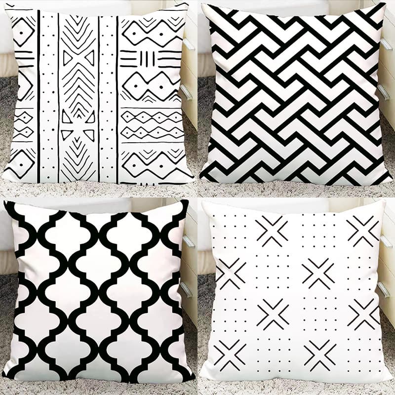 TEMU Hot Selling Throw Pillow Cover Home Living Room Geometric Vintage Cushion Cover Decorative Outdoor Sofa Bed Pillow Cover Wholesale