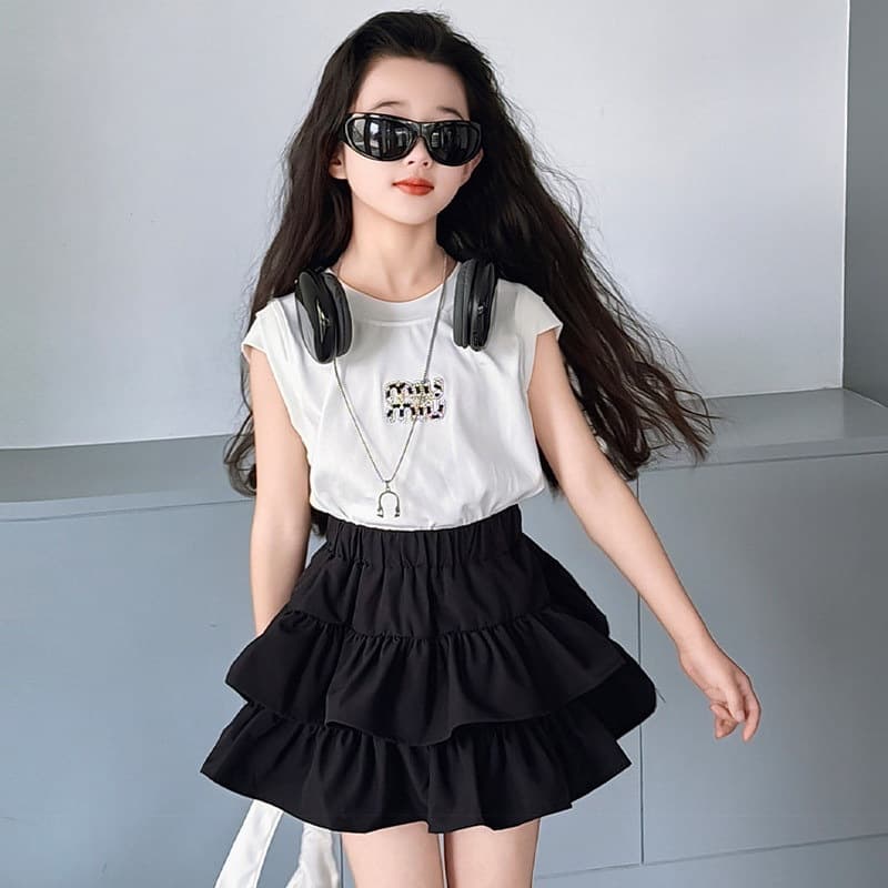 Girls' Skirt 2026 New Summer Half Skirt Fashionable Little Girl Black Short Skirt Tutu Skirt Cake Skirt