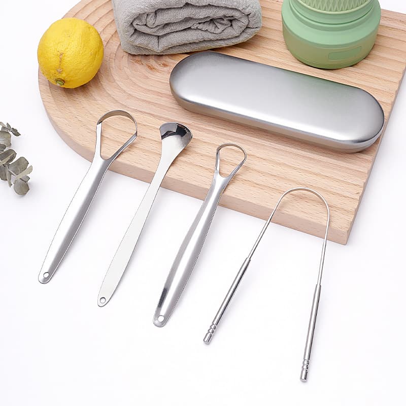 Stainless Steel Tongue Cleaner Scraper Oral Care Tool Tartar Remover Tongue Scraper Home Combination Tool Hardware