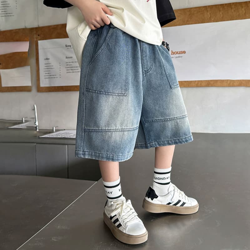 Kids Jeans Shorts Boys Sporty Five-Quarter Thin New Arrival Trendy Mid-Large Children's Fashionable And Comfortable Shorts