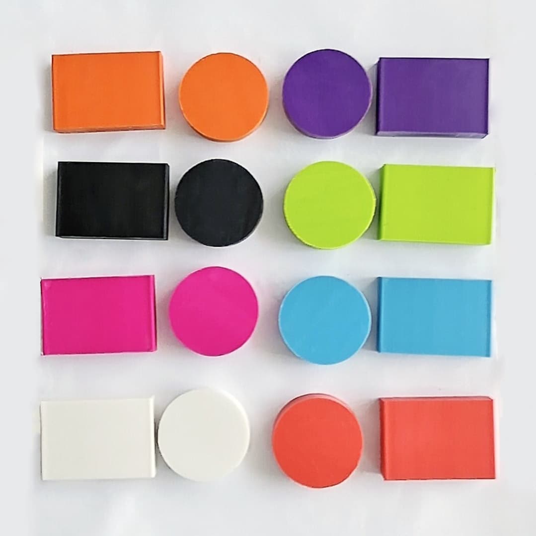 Colorful Round and Rectangular Promotional Eco-Friendly TPR Erasers, Customizable (Printable)