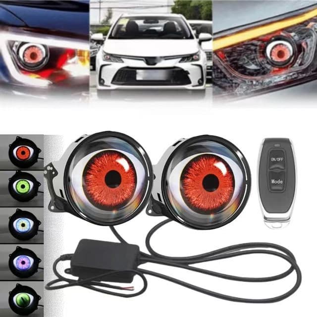 Demon Eye LED Dynamic Car Projector Headlight Ambient Light Universal for Car and Motorcycle Projector Headlight