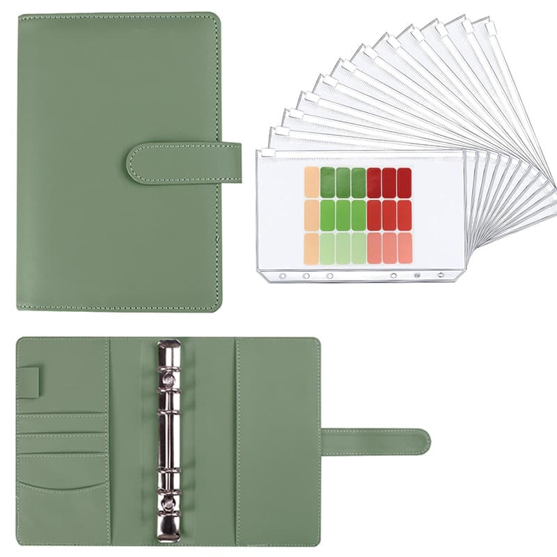 Cross-Border Exclusive Supply of A6 Leather Binder Planner, Morandi Macaron PU Notebook, Cash Budget Book