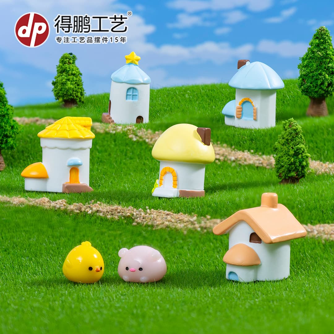 Micro landscape creative summer leisure house resin crafts diy decorations car accessories desktop small ornaments
