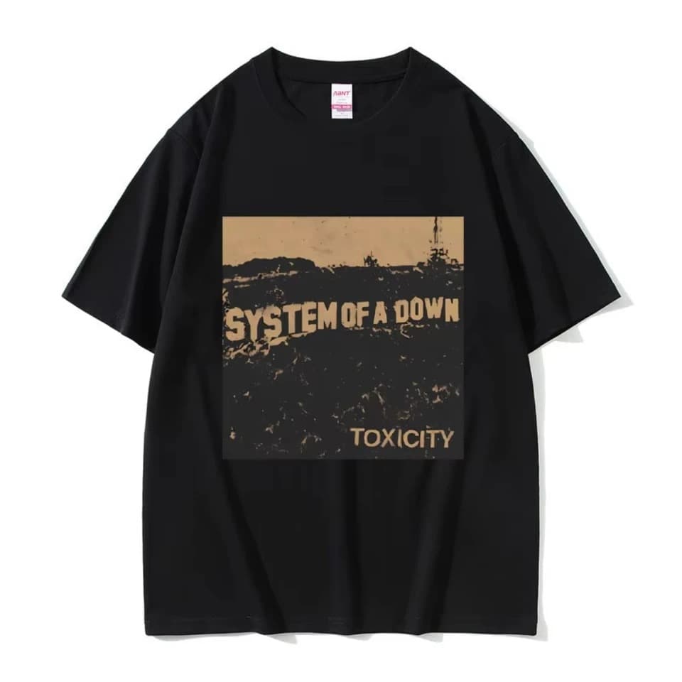 Rock Band System Toxic Music Album Cover T-Shirt Men's Retro Oversized T-Shirt Women's Alternative Metal