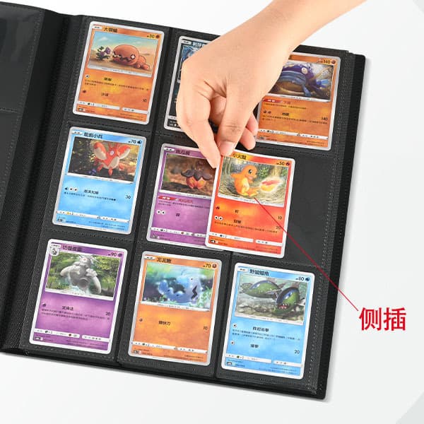 In Stock 9-Pocket Strap Binder Card Album, High-Transparency Acid-Free Thick PP Material, World Cup Star Cards & Pokemon Storage Album