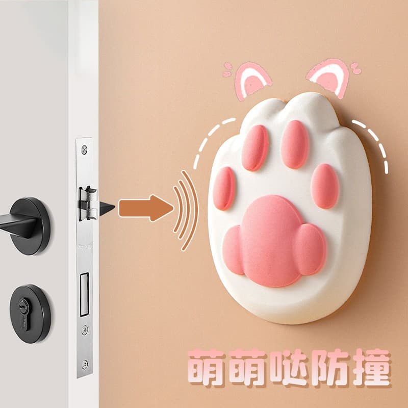 Cute 3D Cat Paw Anti-Collision Sticker Door Handle Bathroom Cartoon Buffer Silent Bumper Silicone Protective Pad Wholesale