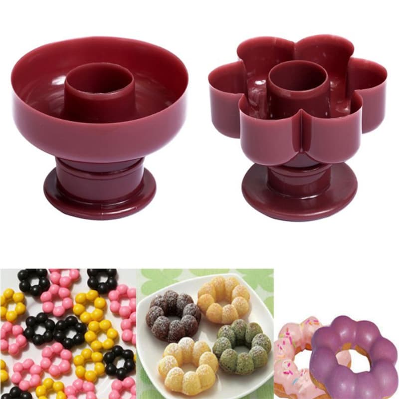 Donut Mold Flower Donut Press Mold Plastic Hollow Cake Bread Model Cookie Stamp