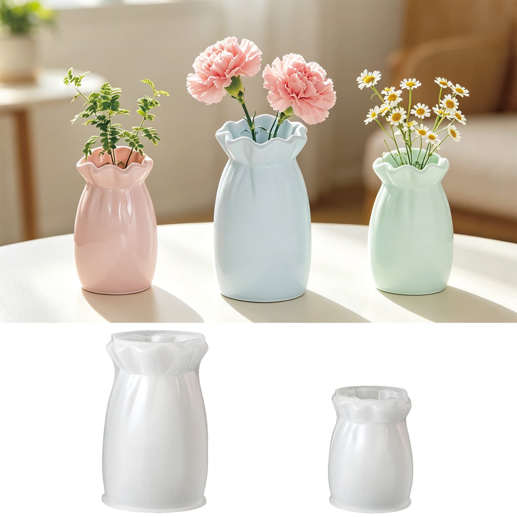 Zongbo Lucky Bag Vase Silicone Mold Handmade DIY Aromatherapy Plaster Cement Flower Arrangement Storage Jar Decoration Mold