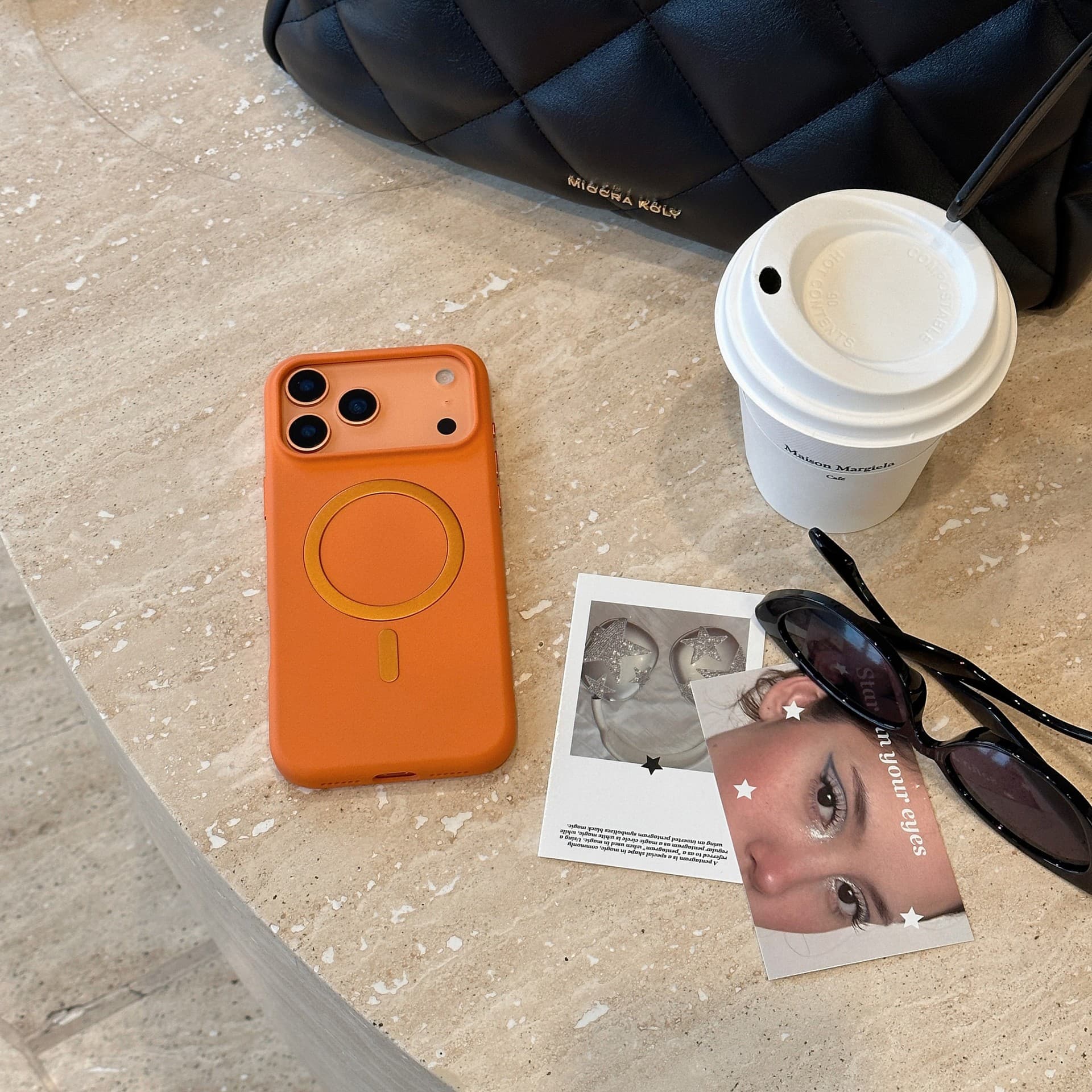 Rock Sand Magnetic Case for Apple 17 Pro Max Premium Feel 16 Pro Max Light Luxury 17 Men's and Women's Phone Case 16 Pro