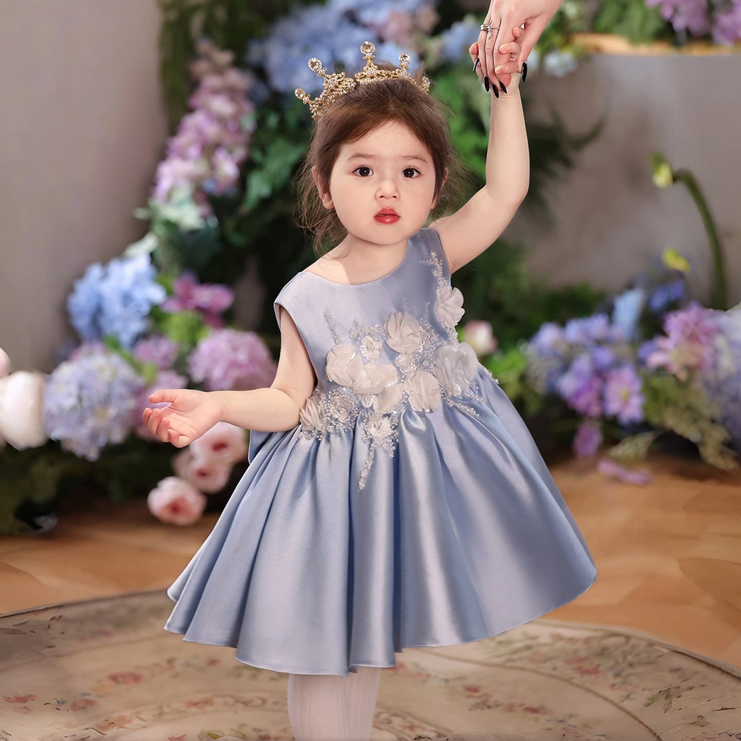 New Satin Baby Girl Birthday Princess Dress for 1st Birthday Party and Daily Wear