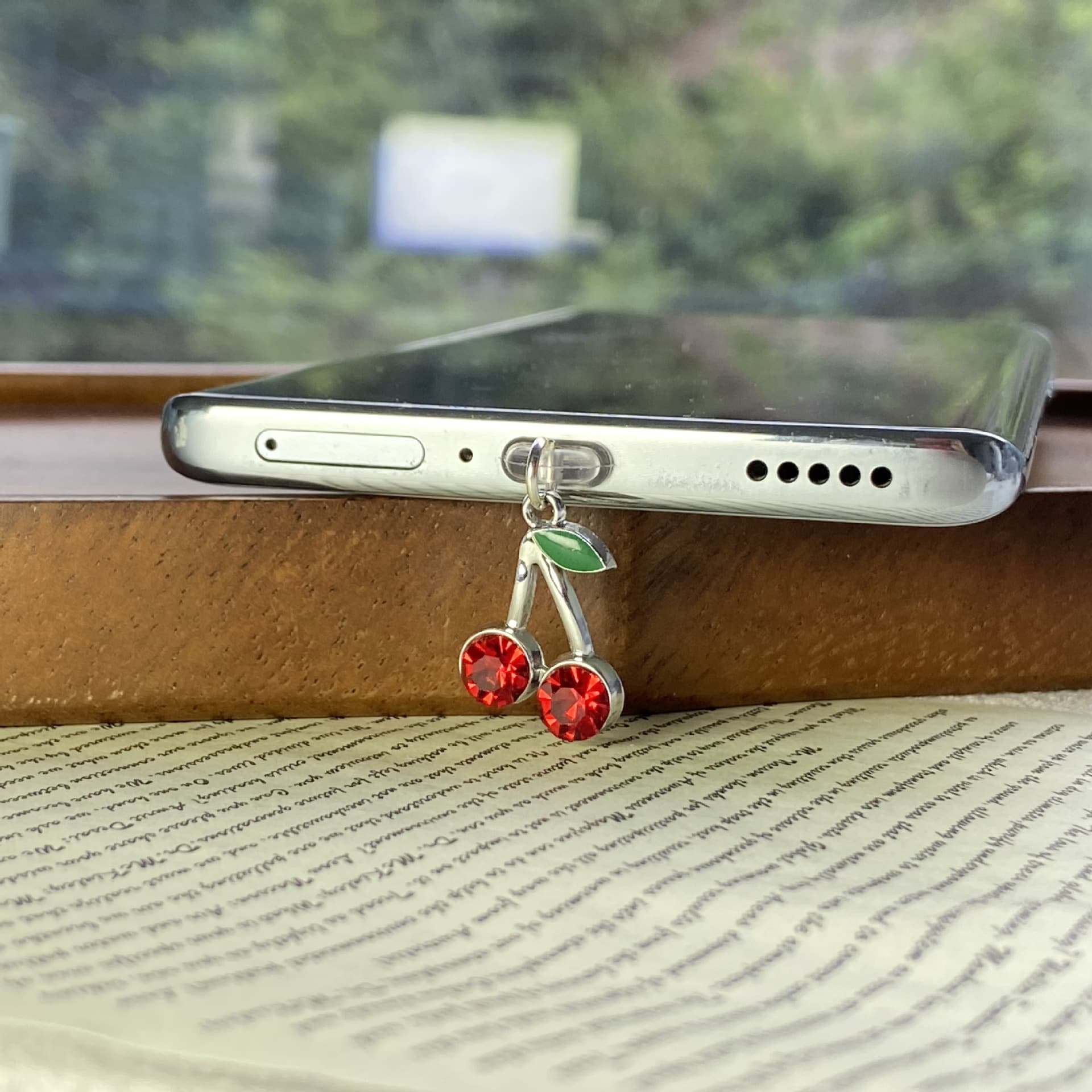 Cherry Phone Dust Plug Pendant Keychain DIY Couple Phone Accessory Amazon Bestseller