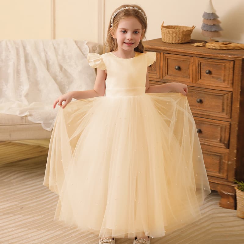 Flower Girl Wedding Dress Piano Performance Outfit Girls Tutu Tulle Princess Dress