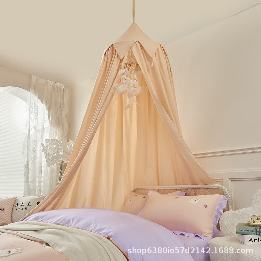 Tassel Kids Mosquito Net Dome Bed Canopy Hanging Blackout Tent Bedroom Curtain for Home
