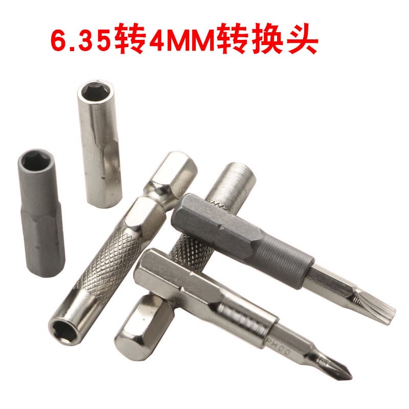 6.35 to 4mm Adapter Magnetic Socket Hex Adapter Extension Bar Impact Drill to Bit Socket Conversion