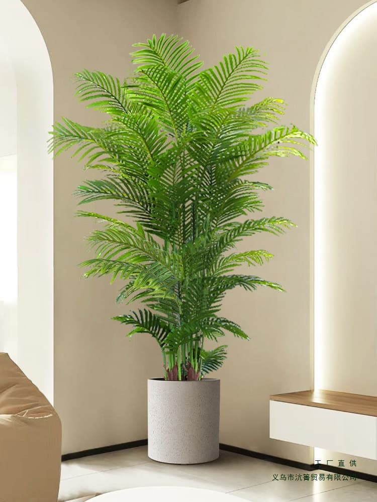 Green Plant Luxury Areca Palm Floor Potted Artificial Tree Indoor Living Room Decorative Ornament Bionic Plant
