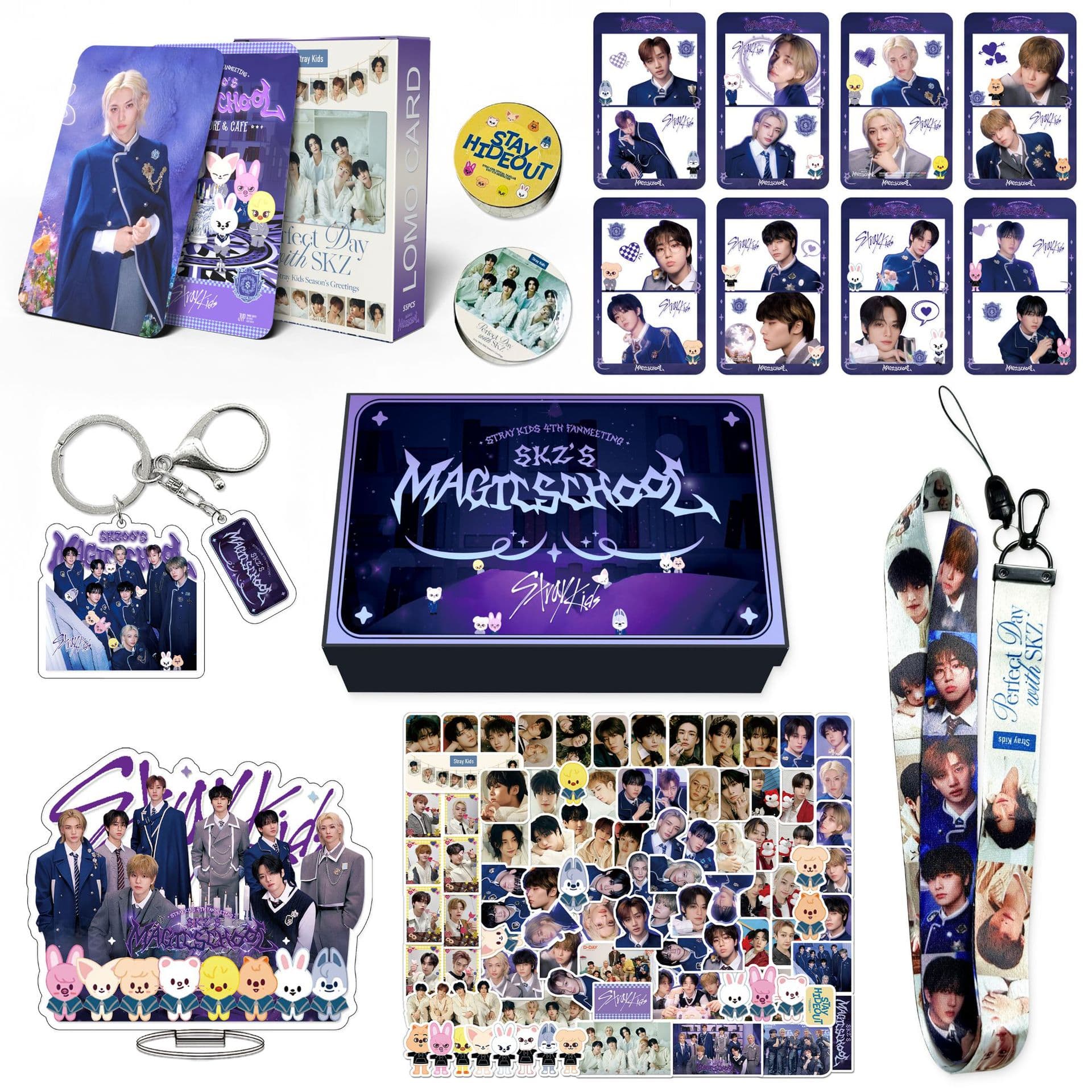 StrayKids2024 4TH FANMEETING keychain sticker small card lanyard stand cross-border export