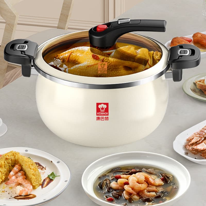 Kangbaha Enamel Cast Iron Pot, Household Braising Pot, Micro-Pressure Soup Pot, Stewing Pot, Casserole, Compatible with Induction Cooker and Gas Stove