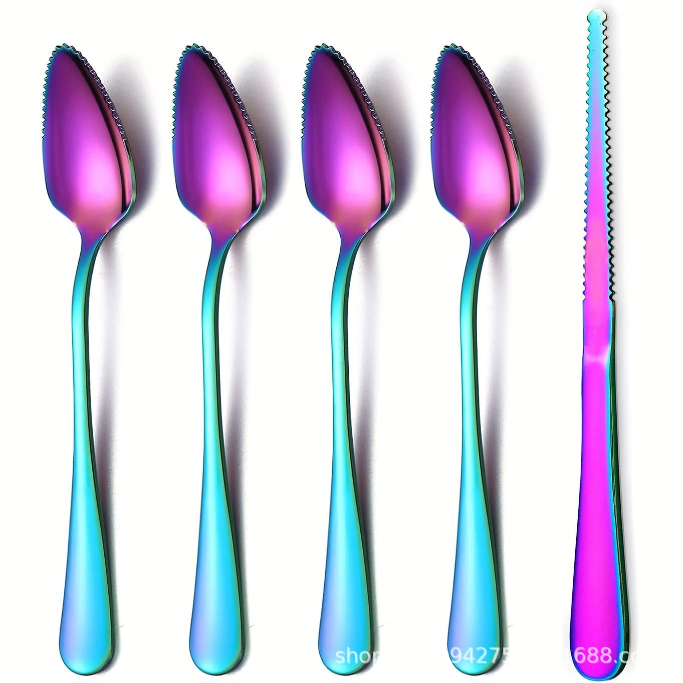 Factory Wholesale Stainless Steel Scraping Spoon Apple Masher Stainless Steel Cutlery Grapefruit Knife Orange Peeler Cross-border