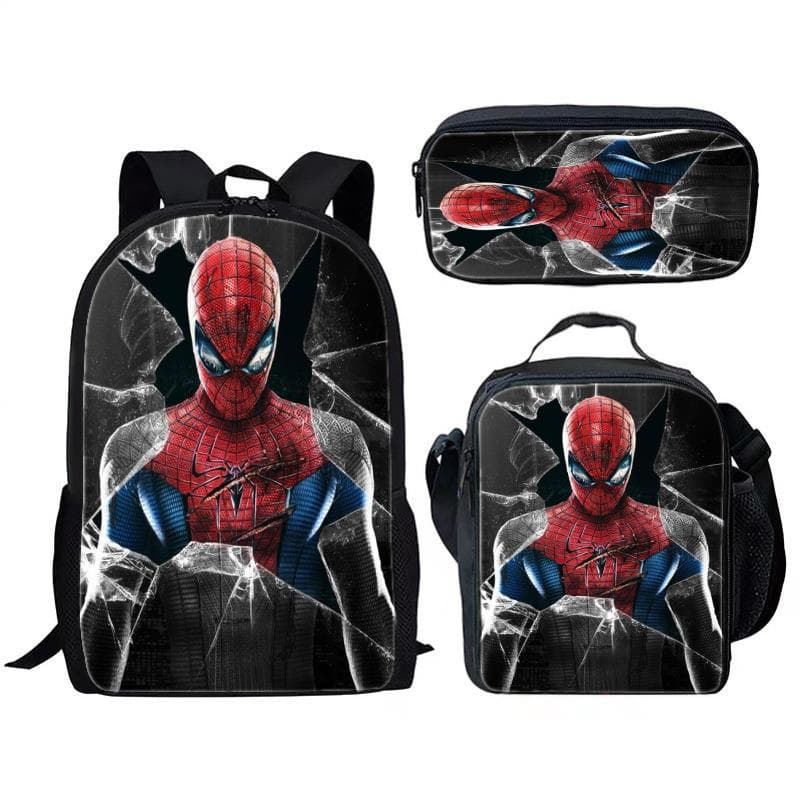 Spider Man spider man three-piece suit children's backpack DIY custom boy and girl school bag primary school student pair