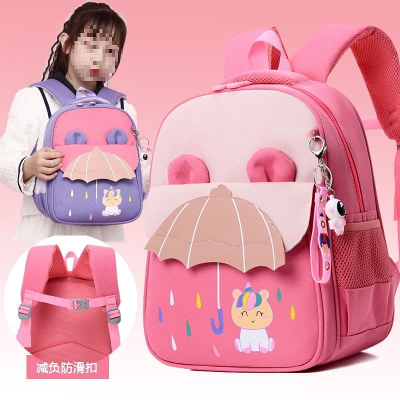 Cute Kids Backpack for Kindergarten Girls, Preschool Toddler Cartoon Lightweight Double Shoulder Bag, First Grade Schoolbag