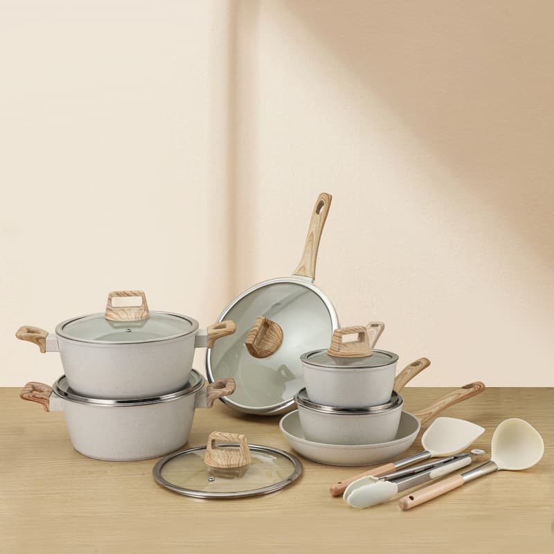 Cross-Border Maifan Stone Non-Stick Pot, Soup Pot, Stew Pot, Frying Pan, Wok, Milk Pot, Granite Cookware Set