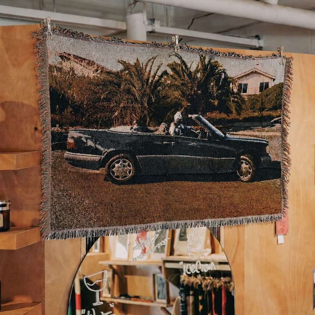 West Coast American Retro Road Tapestry Vintage Convertible Classic Car INS Trend Tapestry
