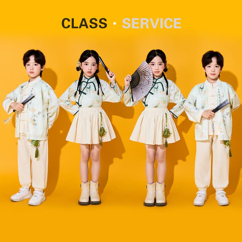 Children's cheerleading costumes, elementary school students' sportswear costumes, kindergarten Chinese style chorus costumes, Chinese culture costumes