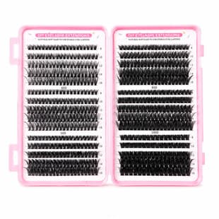 Cross-border DIY Segmented New Pink Eyelash Book Large Capacity Mixed Pack Amazon 570 Clusters Fluffy Natural False Eyelashes