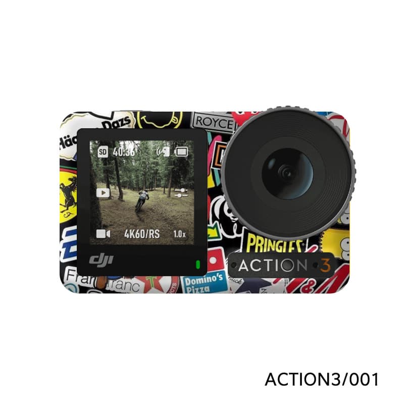 Protective Full-Cover Sticker for DJI Osmo Action 3/4 Sports Camera, Colorful, No Residue