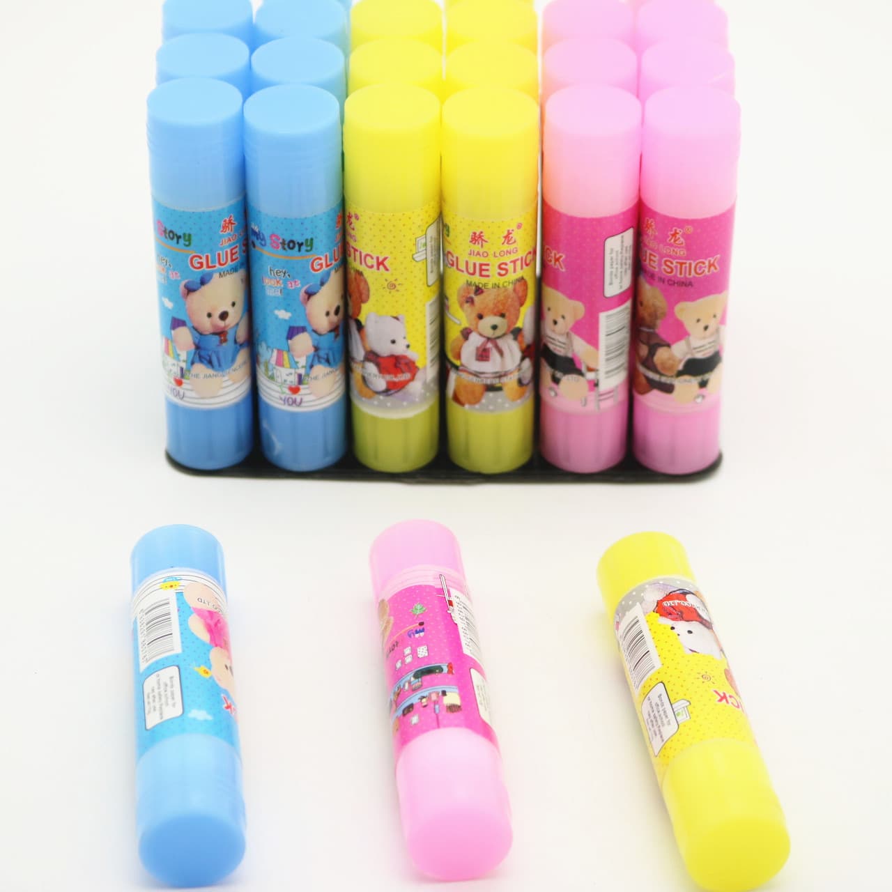 Wholesale Student Cartoon 10g Solid Glue Stick Jiaolong Glue Stick Glue Water Stationery Learning Office Supplies