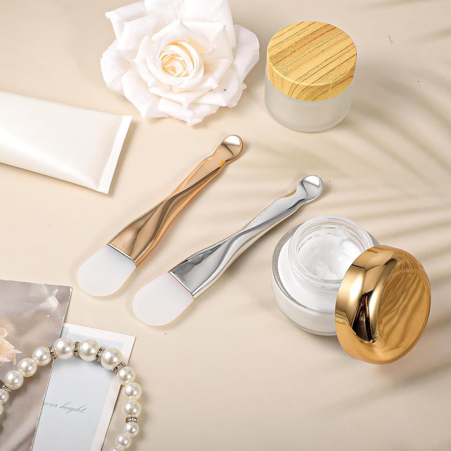 Double-Ended Makeup Brush, Double-Ended Facial Mask Brush, Silicone Brush, Beauty Brush, Facial Mud and Cream Applicator, Silicone Brush, Facial Mask Brush