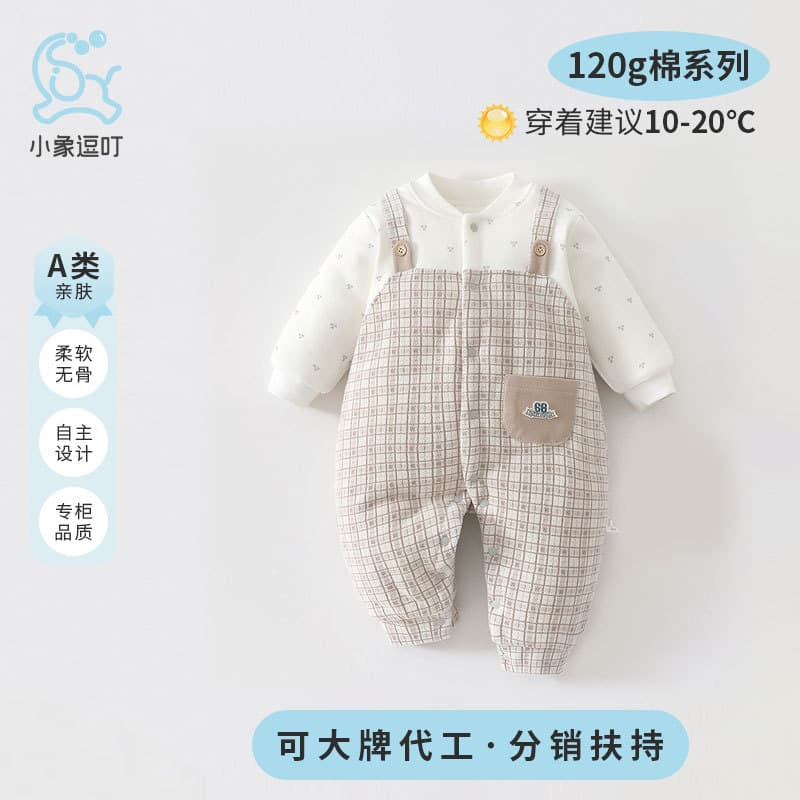 Digital Update Class A Baby Romper Winter Cotton Outfit for Boys and Girls Newborn Baby Bodysuit Crawling Suit