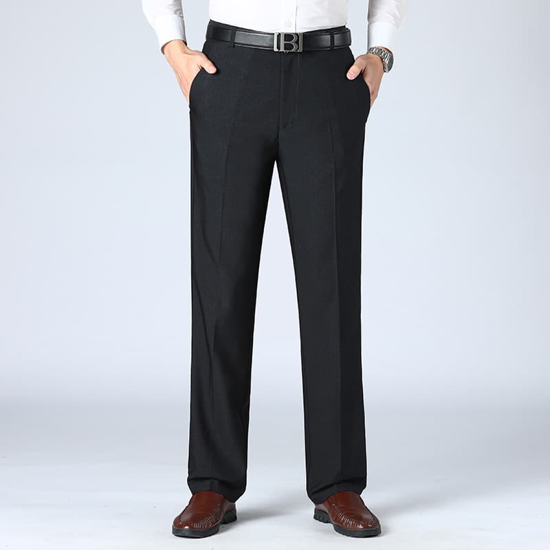 2026 Spring Men's Straight-Leg Trousers Loose High-Waist Dress Pants for Middle-Aged and Elderly Men Casual Long Pants