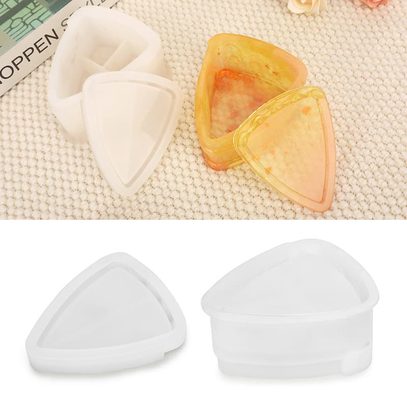 Sweet DIY Triangular Cake Cheese Resin Storage Jar Silicone Mold, Aromatherapy Gypsum Candle Mold