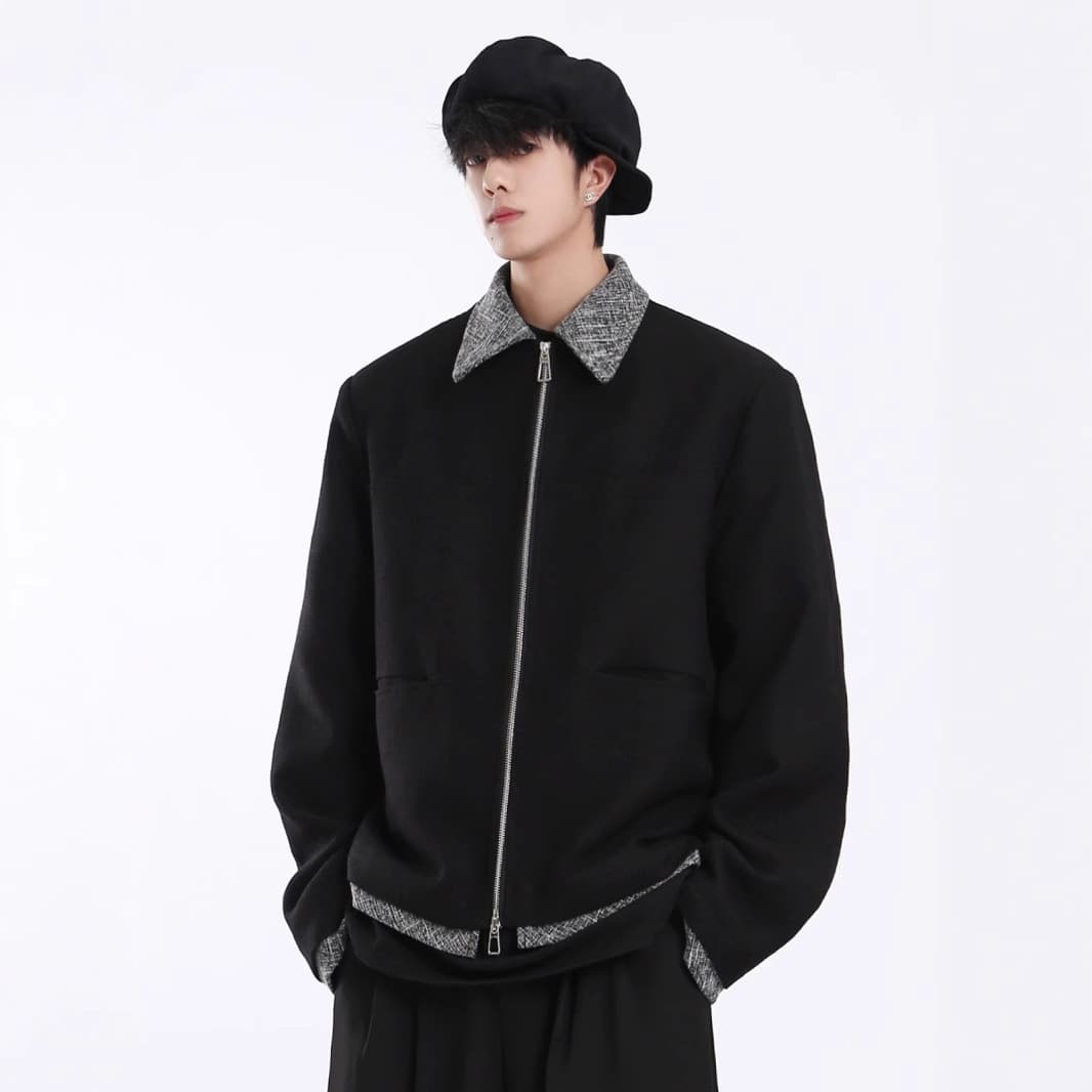cleanfit high-end thin jacket for men and women spring trendy brand loose and handsome black lapel small fragrant style jacket