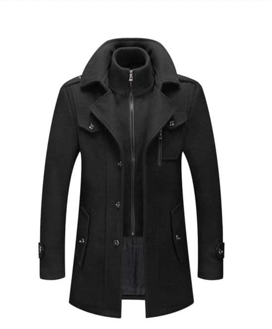 Cross-border Wool Coat Men Autumn Winter Business Wool Overcoat Double Collar Men's Suit Jacket Business Gentleman