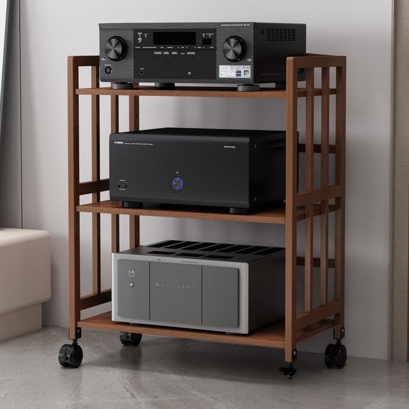 Audio Amplifier Cabinet Amplifier Rack Multi-Layer Home Adjustable Equipment Cabinet Solid Wood Spacing Mobile Tube Stand