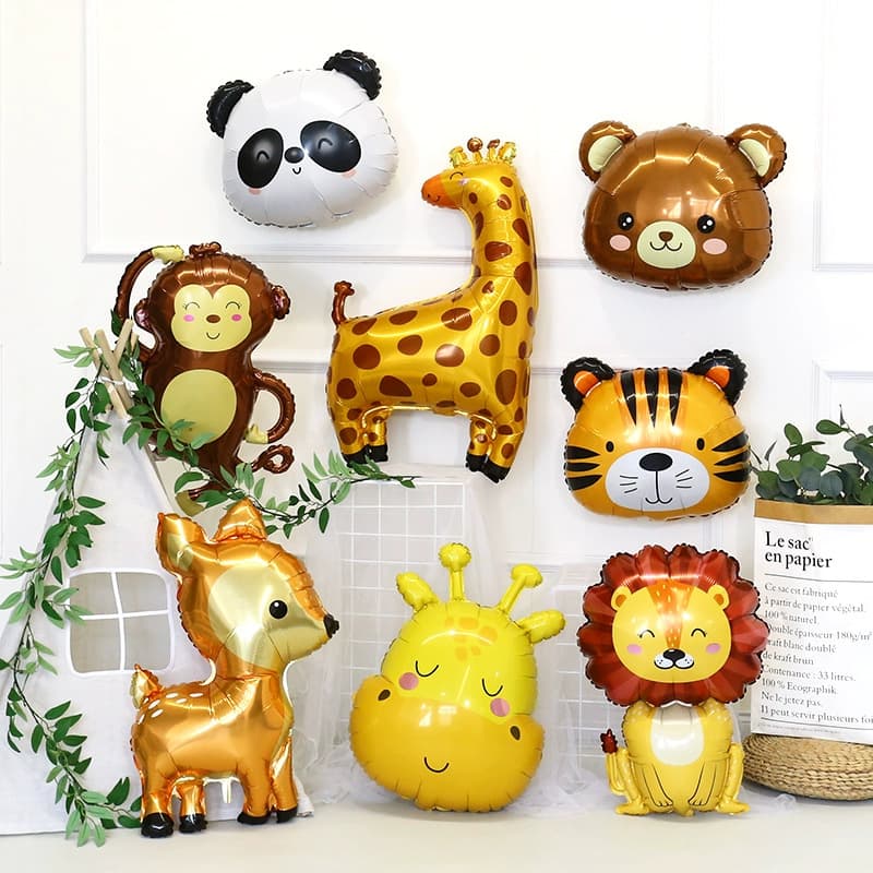Floating Animal Cartoon Balloon for Party Birthday Children Photo Forest Prop Baby 100-Day Decoration Setup