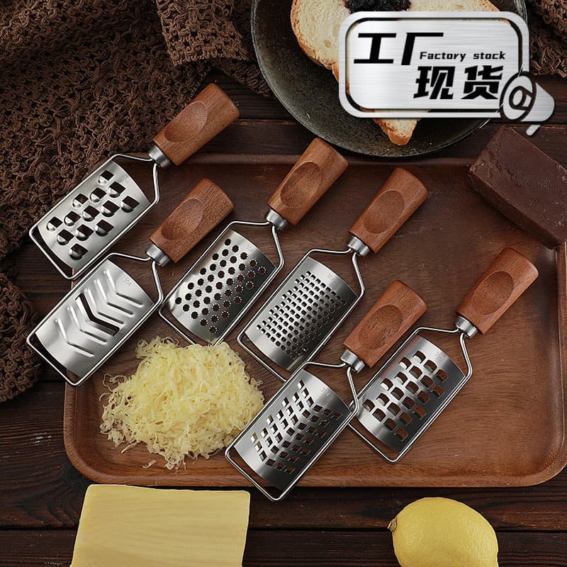 Factory Stock Acacia Wood Kitchen Tool Multi-Function Vegetable Slicer Carrot Potato Grater Mini Cheese Grater