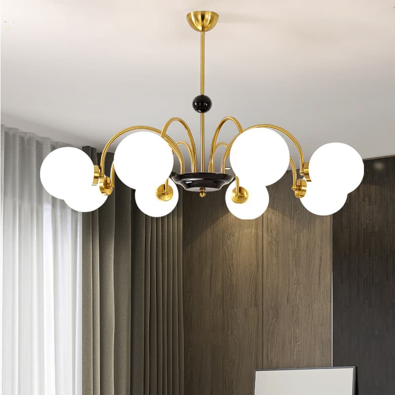 Simple Modern Headlight Living Room Lamp Bedroom Chandelier Nordic Lamps Glass LED American Chandelier Restaurant Lamps