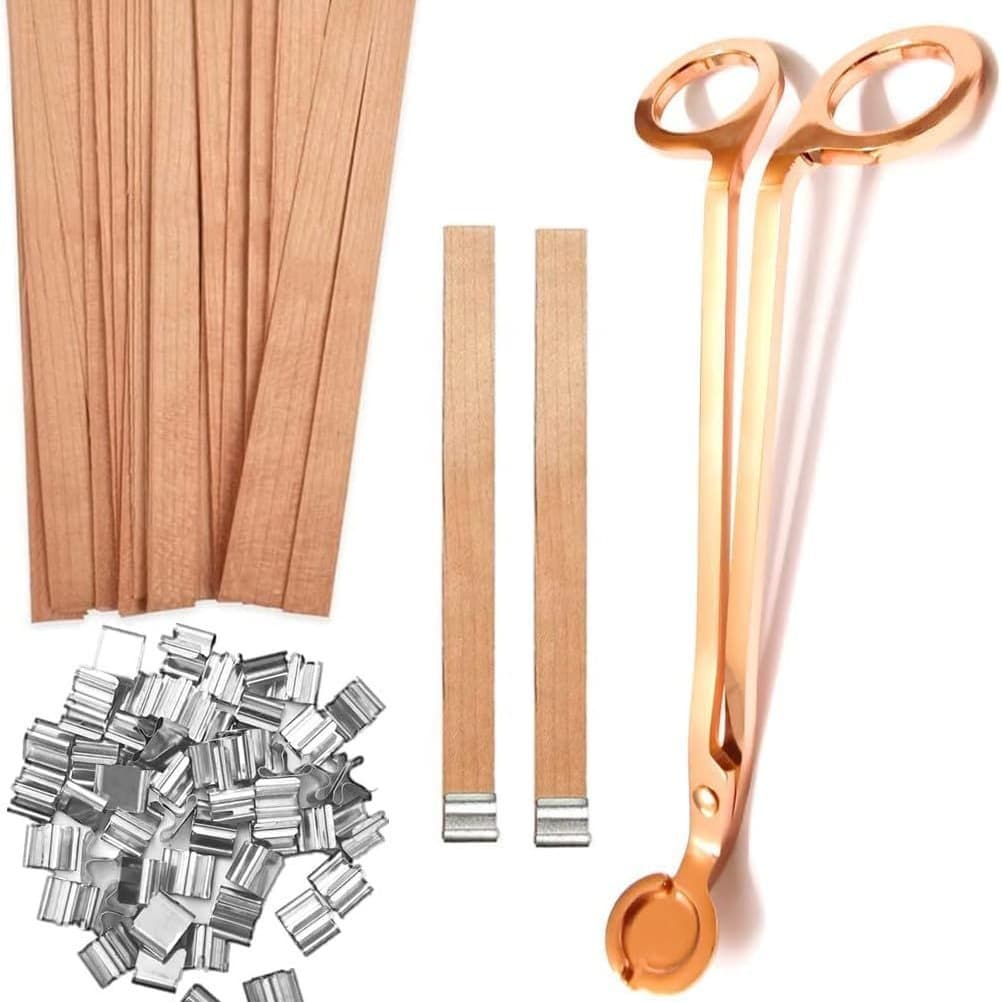 Single-word Wooden Wick Candle Core Aromatherapy Candle Wooden Slice Wick Scissors Snuffer