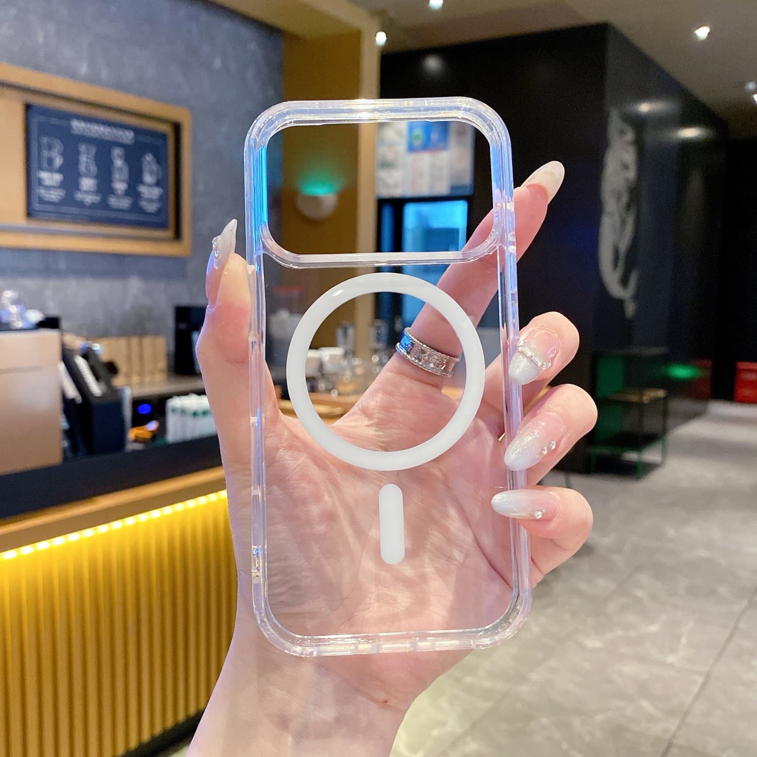 For iPhone 17 Phone Case Magnetic Lens Full Coverage New Transparent Magnetic Phone Case Women's Fashion Simple Style