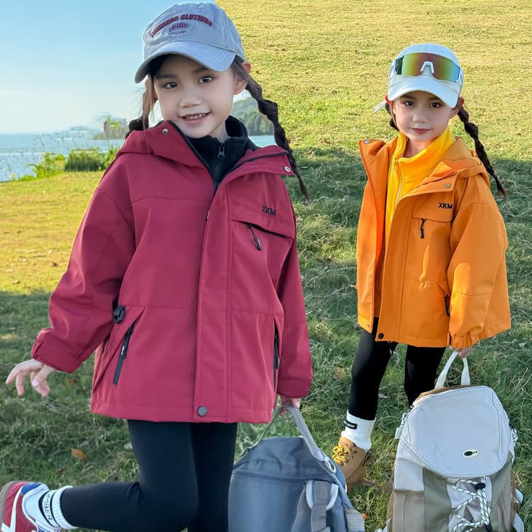 Children's 3-in-1 Windproof and Waterproof Jacket, 2025 New Autumn Style, Boys' and Girls' Outerwear, Cross-border Outdoor Top, Trendy