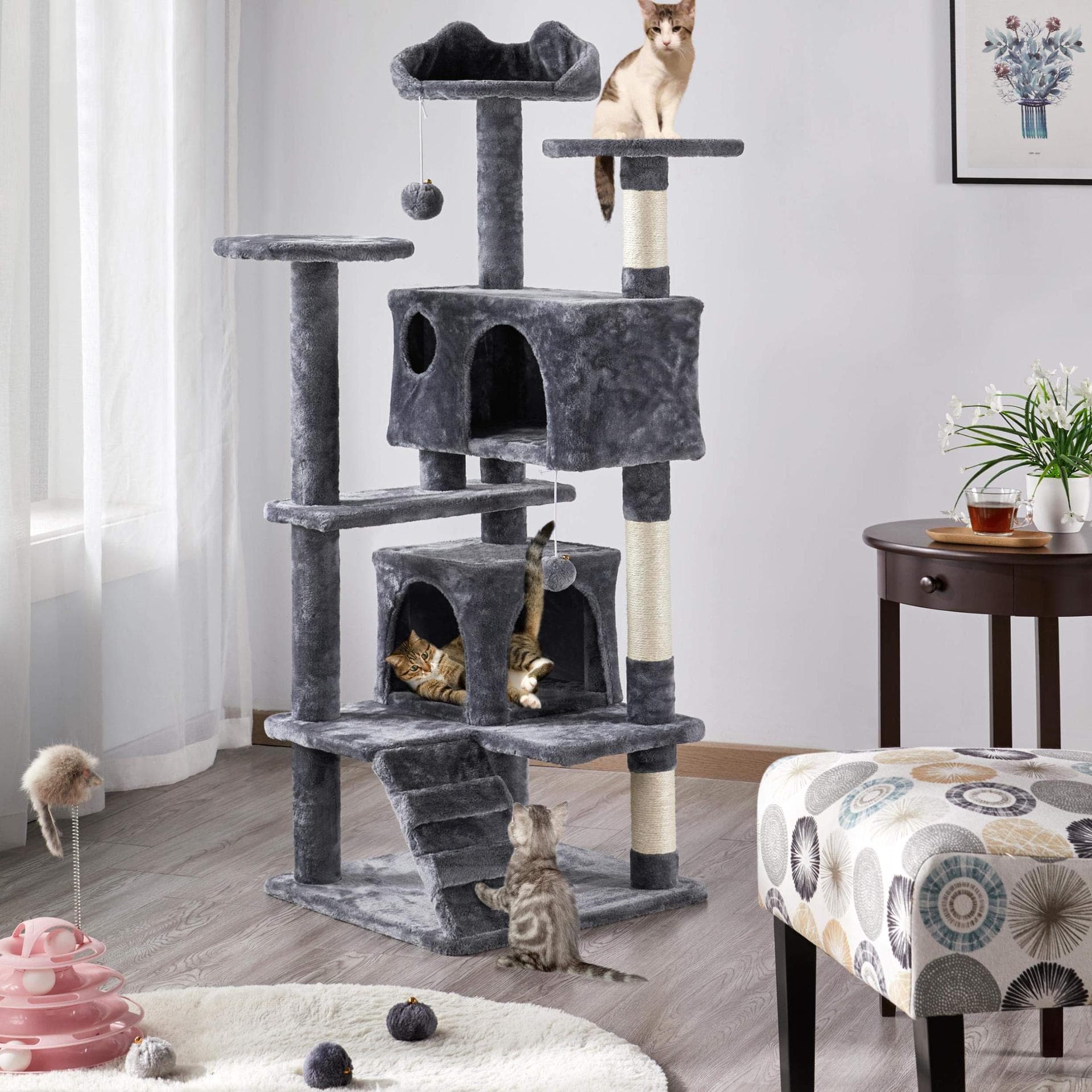Wholesale Dropship Cat Tree Cat Tower Cat Condo Integrated Large Cat Tower with Scratching Posts, Pet Supplies for Cats
