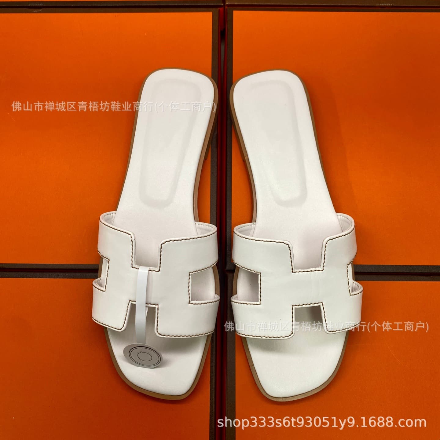 Cross-border Bestseller 2026 Classic H Sandals Women Summer Outdoor Genuine Leather Flat Slides Fashion Versatile Vacation Slippers