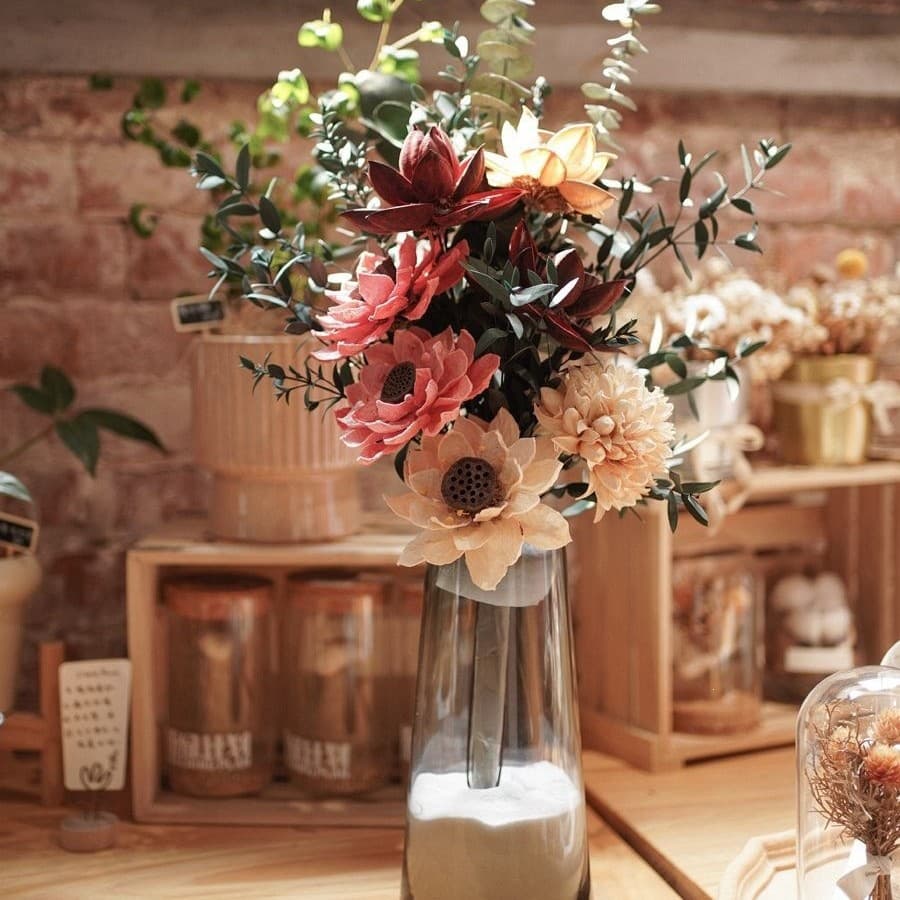 Preserved Flower Vase Tabletop Luxury Dried Flower Bouquet Natural Zen Decorative Ornament Chinese Style Real Flowers Living Room Display