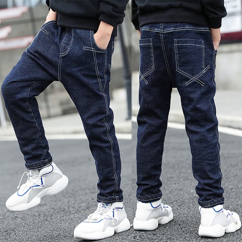Boys' Jeans Spring and Autumn Style Children's Pants Big Kids Fall Long Pants Straight Casual Trendy Brand