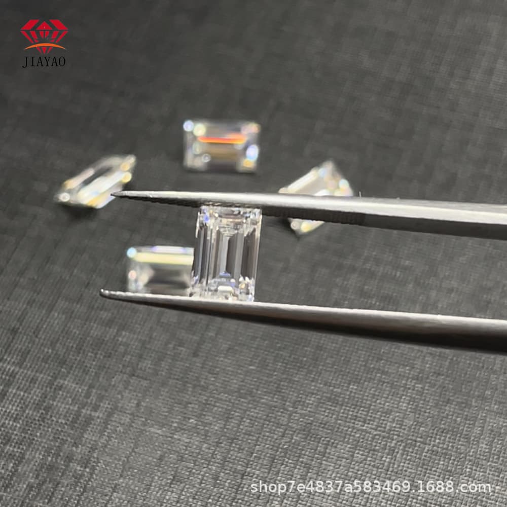 Moissanite Loose Stone D Color Handmade Synthetic Gemstone Rectangular Right Angle Flat Cut Jewelry Watch Dial Inlay Matching Stone